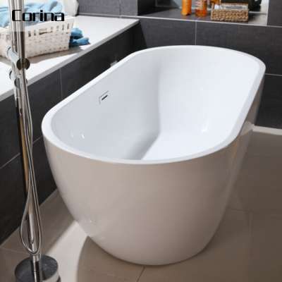 Fast shipping solid surface composite acrylic white bathtub stone resin bathtub