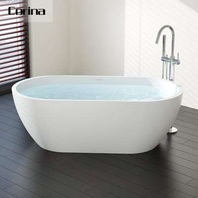 Corians acrylic solid surface white bathtub for dubai