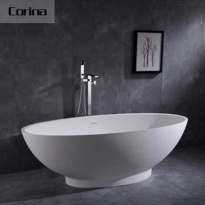 White artificial stone bathtub movable huge bathtubs for malaysia