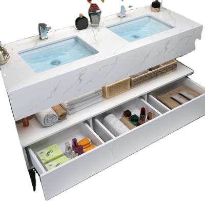 price marble white solid surface Vanity Combo wash basin mirror Bathroom cabinet