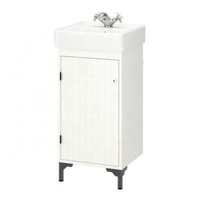 price small  Hotel modern design Vanity Combo wash basin white Bathroom cabinet