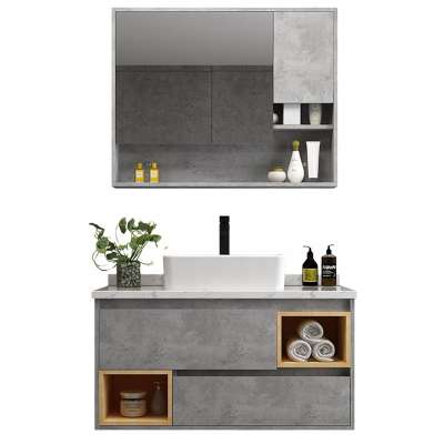 Toilets marble Gary solid surface Vanity Combo mirror wash basin Bathroom cabinet