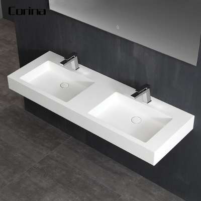 Eco-friendly bathroom sinks artificial stone wall hung wash basin for hotel