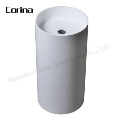 Eco-friendly artificial stone sanitary ware mini bathroom pedestal wash basin