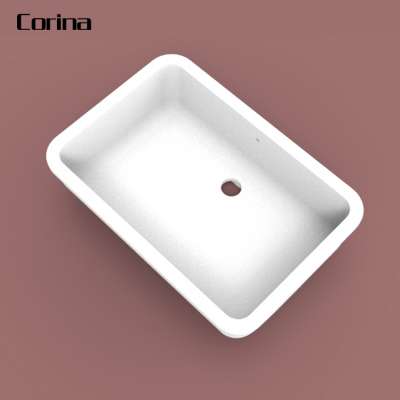 Corina acrylic solid surface bathroom sinks white wash basin