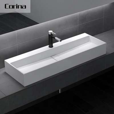 American style artificial stone hand washing acrylic single bathroom sink