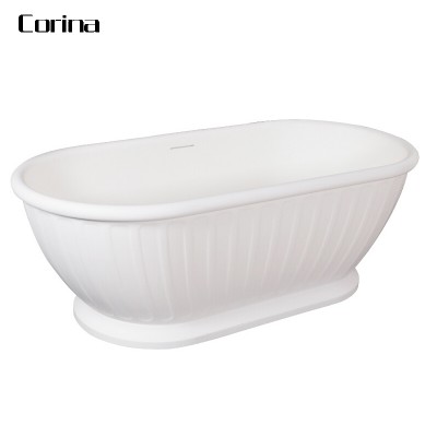 Corina Standalone Bathtubs Solid Surface Artificial Stone Bathtub Manufacturer