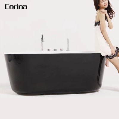 Modern White Bathroom Solid Surface Freestanding Bathtub for Hotel Project or home