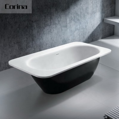 High quality  matte white freestanding bathtub artificial stone  high end  free standing bathtub