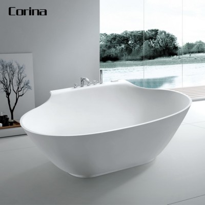 Modern french hotel soaking custom made size solid stone freestanding bathroom shower bathtub