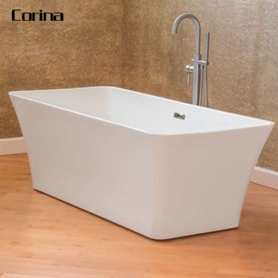 Modern White Bathroom Solid Surface Freestanding Hotel Project Bathtubs